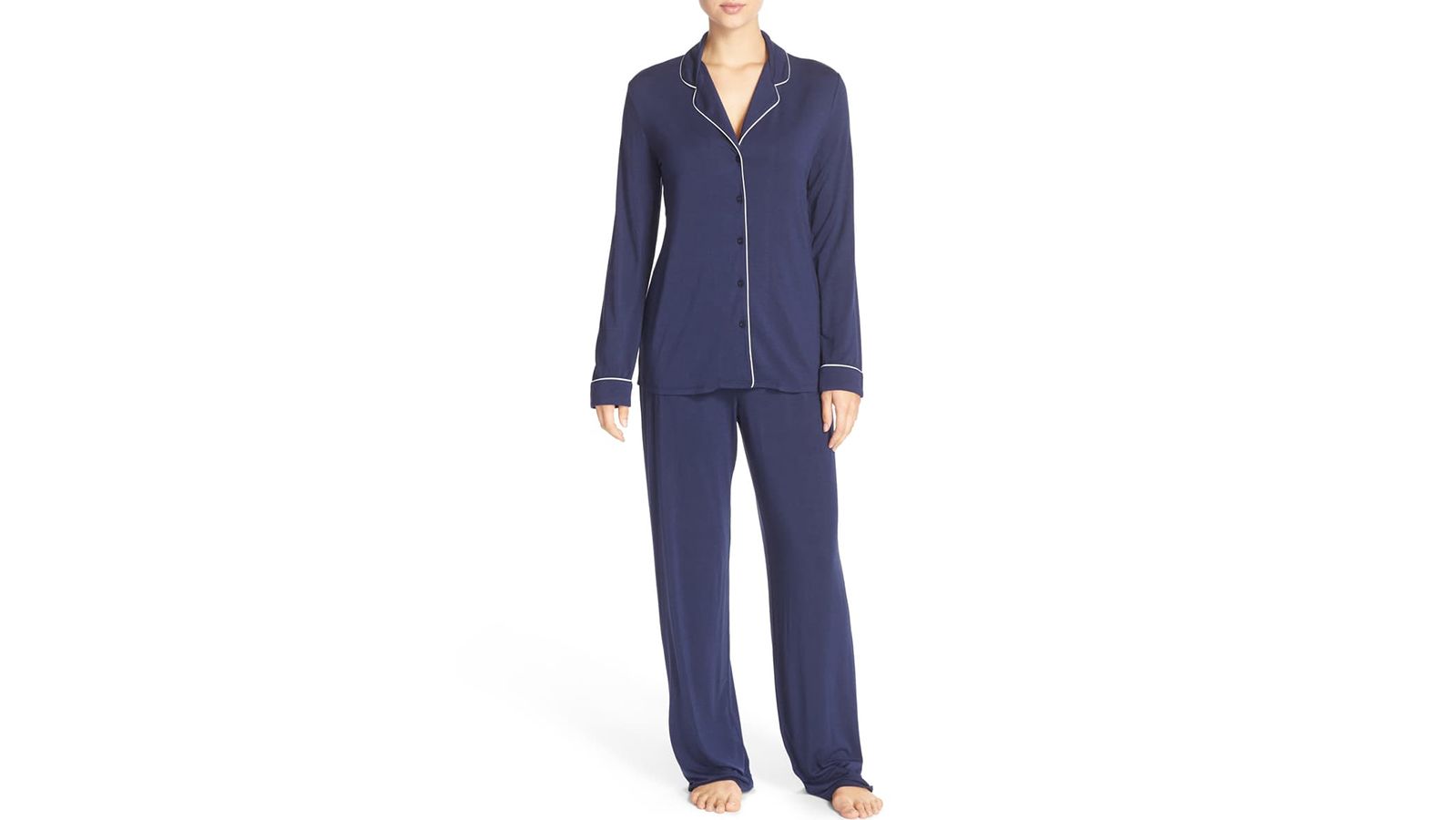 2 Nordstrom Lingerie Navy Peacoat Moonlight Pajama Set Sz S