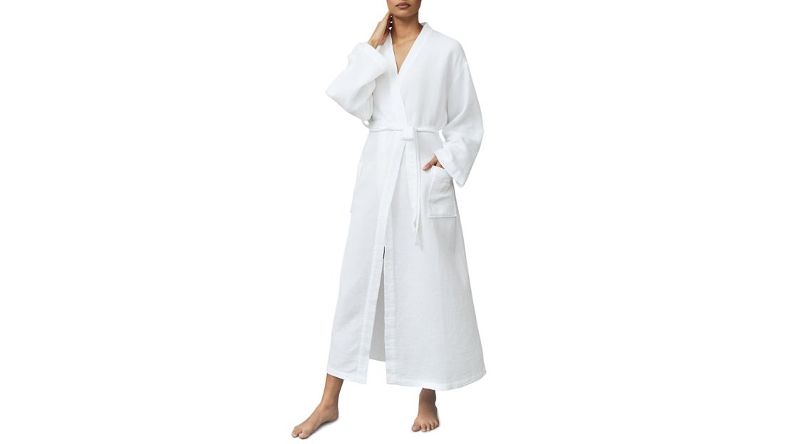 The White Company Long Lightweight Waffle Robe