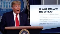 President Donald Trump speaks about the coronavirus in the James Brady Press Briefing Room of the White House, Tuesday, March 31, 2020, in Washington. (AP Photo/Alex Brandon)