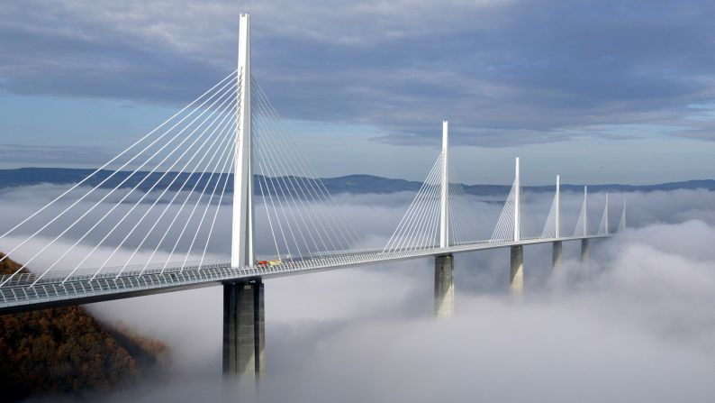 <strong>Up in the air: </strong>At 343 meters, the Millau viaduct is the highest bridge in the world.