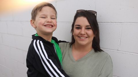 Brooklyn Ramsey, with her 5-year-old son Garrett, has depleted her savings to pay her $800 rent.