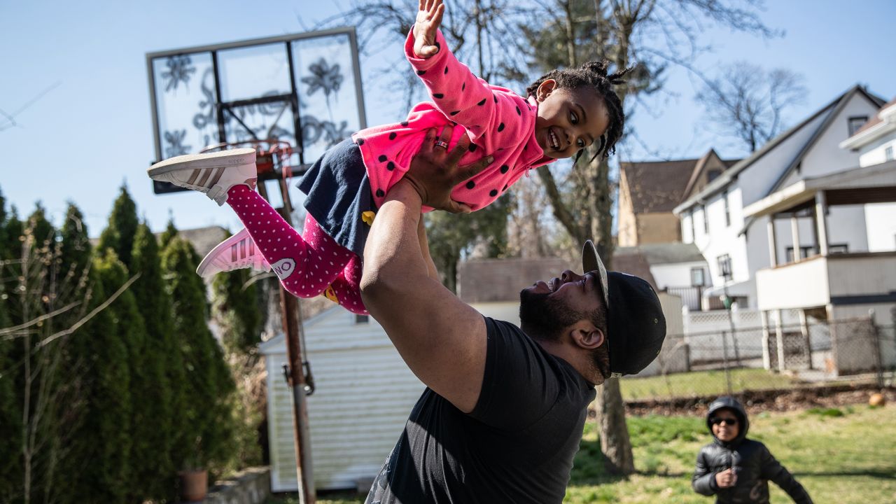 More dads are home with their children than ever before, as a result of job losses and business closures during the coronavirus pandemic. (John Moore/Getty Images)