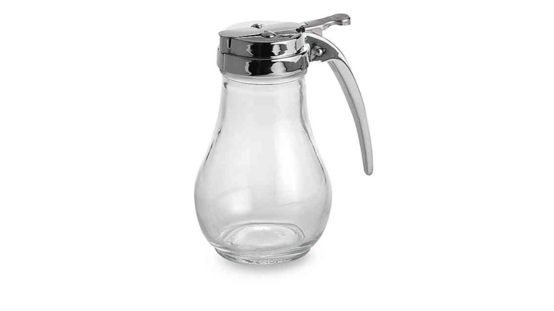 TableCraft Dripless Glass Syrup Server