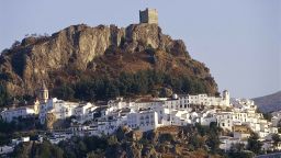 View of Zahara de la Sierra and its castle, Andalusia, Spain.