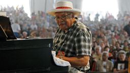 Recording artist Ellis Marsalis performs at the 2009 New Orleans Jazz and Heritage Festival in New Orleans Sunday, May 3, 2009.  (AP Photo/Judi Bottoni)