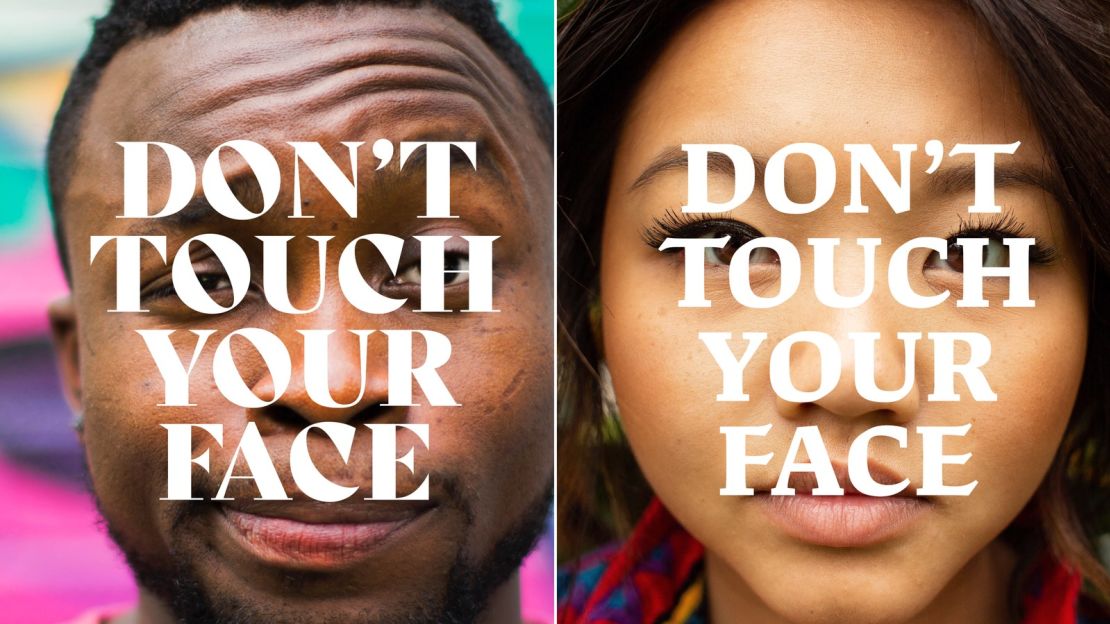 Floating Doctors, a US medical relief group, has launched a "Don't Touch Your Face" campaign to implore people to break the physical and psychological habit of touching their face.