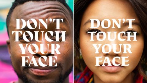 Floating Doctors, a US medical relief group, has launched a "Don't Touch Your Face" campaign to implore people to break the physical and psychological habit of touching their face.
