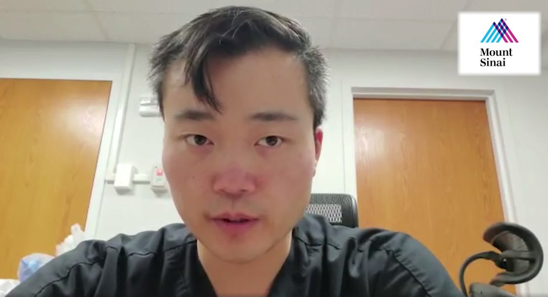 Dr. Matthew Bai speaks on a video posted to the Mount Sinai Hospital's Facebook page. 