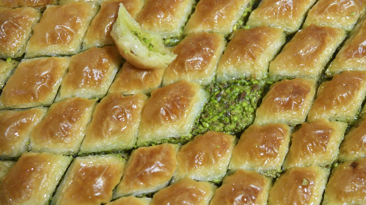<strong>Baklava: </strong>One of Turkey's best known sweet treats, baklava is made of layers of filo filled with ground nuts that's bonded together with a honeyed syrup before being baked.  