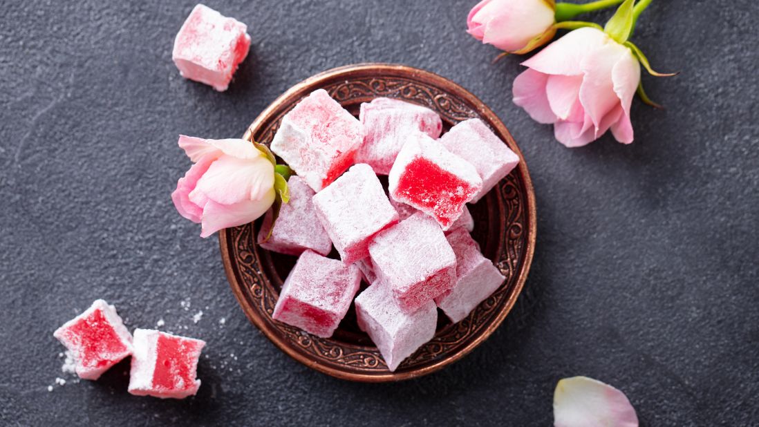 <strong>Lokum: </strong>This hugely famous Turkish delicacy, commonly known as Turkish Delight, dates back centuries, and is produced by boiling water, starch and sugar together to produce delicate jelly cubes.