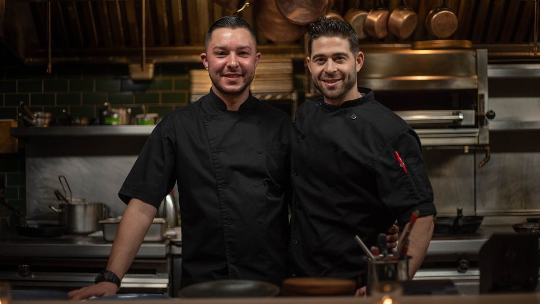 Chef-partners Adam Bordonaro (left) and Ryan Lowry at their now-shuttred restaurant, Ardyn, in New York City