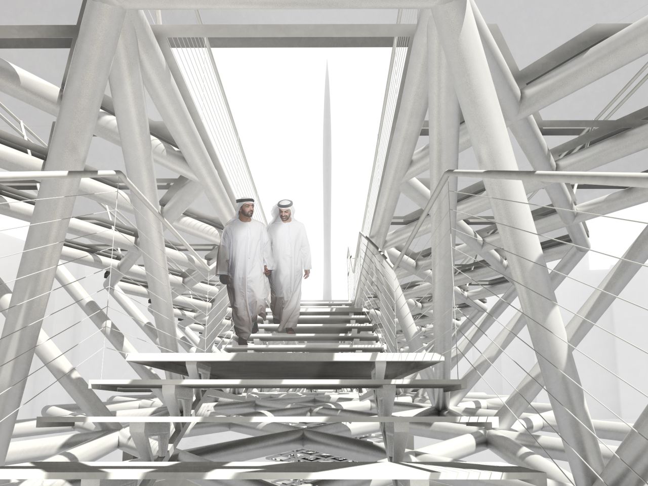 Pedestrians on the lower deck will have cover from the sun.