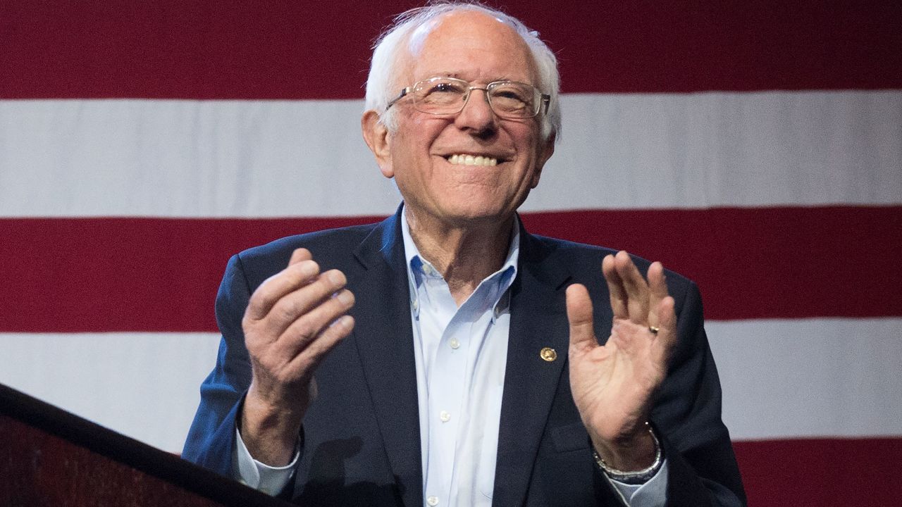 Democratic White House hopeful Vermont Senator Bernie Sanders arrives to speak during a campaign rally at the Convention Center in Los Angeles, California on March 1, 2020. 
