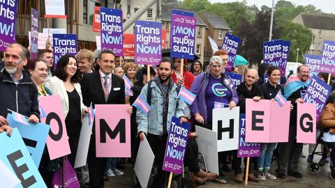 James Morton (far right), the manager of the Scottish Trans Alliance, says reform will create a more equitable society. 