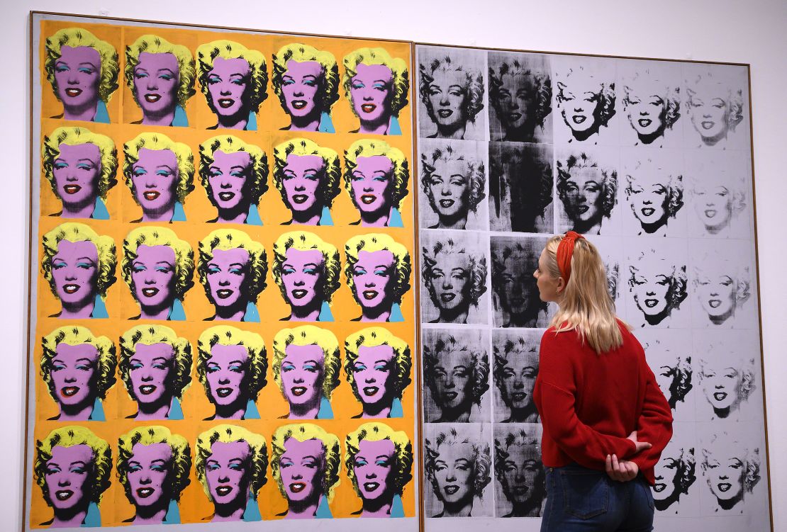 "Marilyn Diptych" 1962," by US artist Andy Warhol at the Tate Modern.
