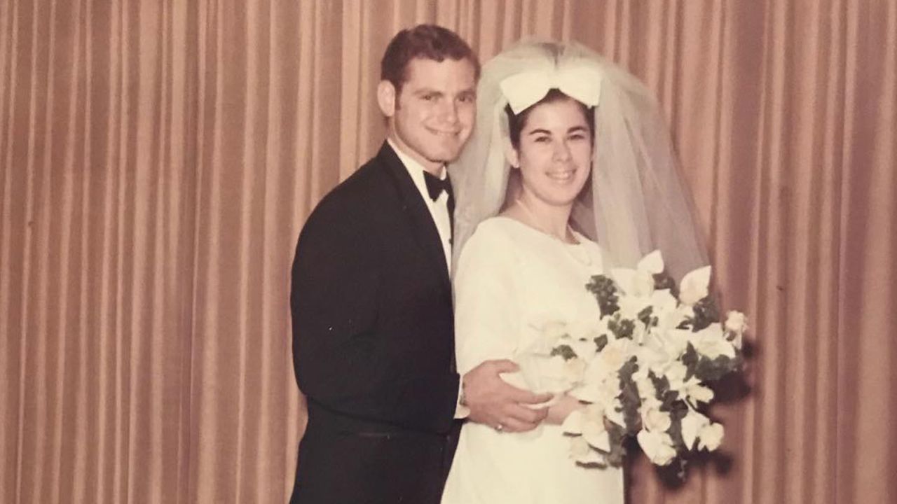 Adrian and Stuart Baker, at the time of their marriage.