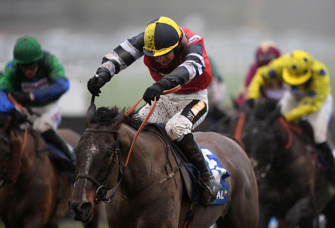 Potters Corner, ridden by Jack Tudor, powered to victory in the Welsh Grand National at Chepstow last December and was looking to complete the double at Aintree.  