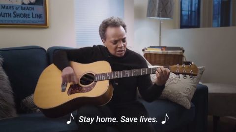 Chicago Mayor Lori Lightfoot will do anything -- even try to play guitar -- to encourage social distancing.