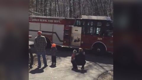 Jaxon Zawacki and his family were treated to their own parade of firetrucks, police cars and ambulances Saturday.