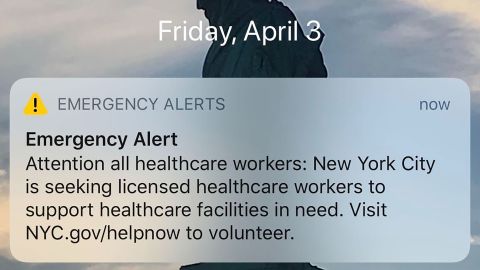 A request for volunteers was sent as a phone alert.