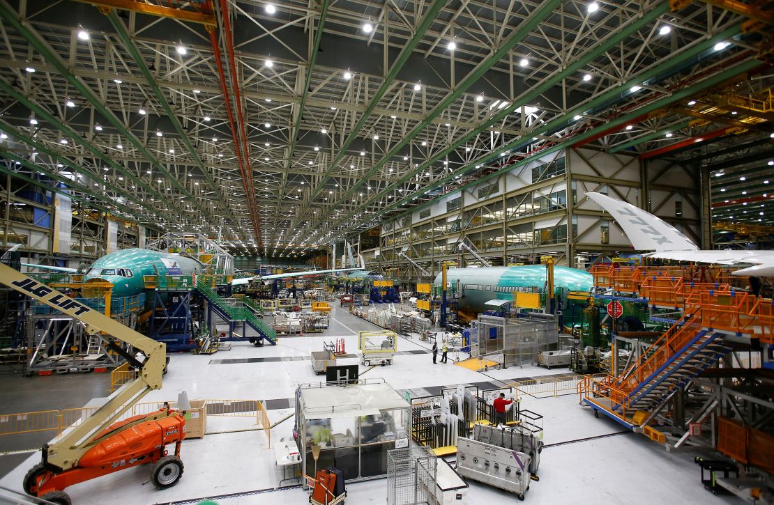 The Boeing production facility in Everett, Washington. The company is cutting about 10% of its workforce, or 16,000 jobs, because of limited demand for commercial aircraft.