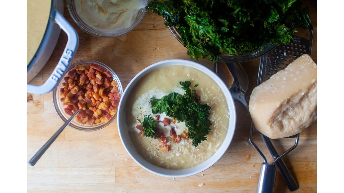 White Bean Soup With Crispy Kale