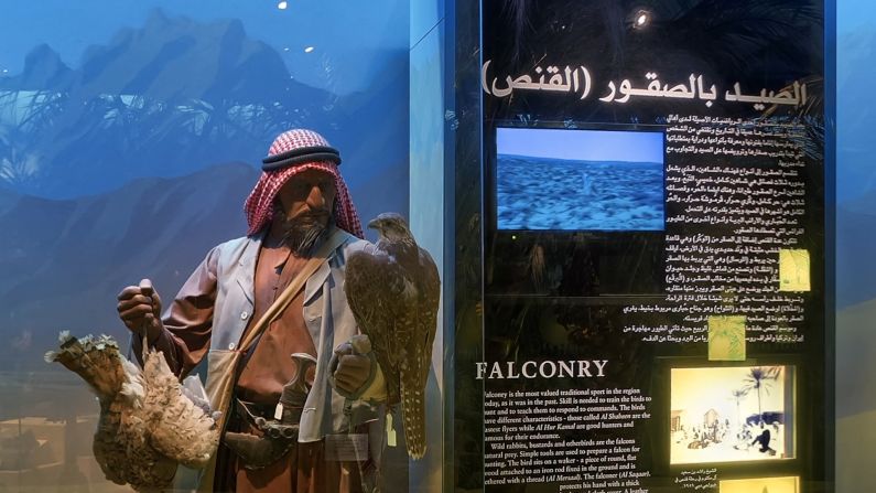 The Dubai Museum allows visitors to experience many aspects of the country's cultural heritage, such as falconry.  