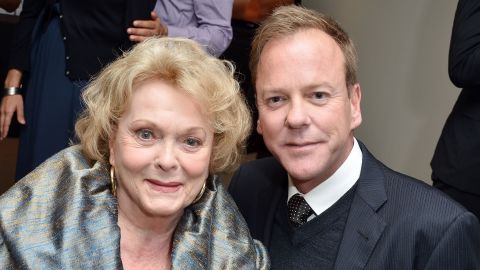 TORONTO, ON - SEPTEMBER 08: Kiefer Sutherland (R) and his mother, actress Shirley Douglas attend "The Reluctant Fundamentalist" premiere during the 2012 Toronto International Film Festival at Roy Thomson Hall on September 8, 2012 in Toronto, Canada.  (Photo by George Pimentel/Getty Images)