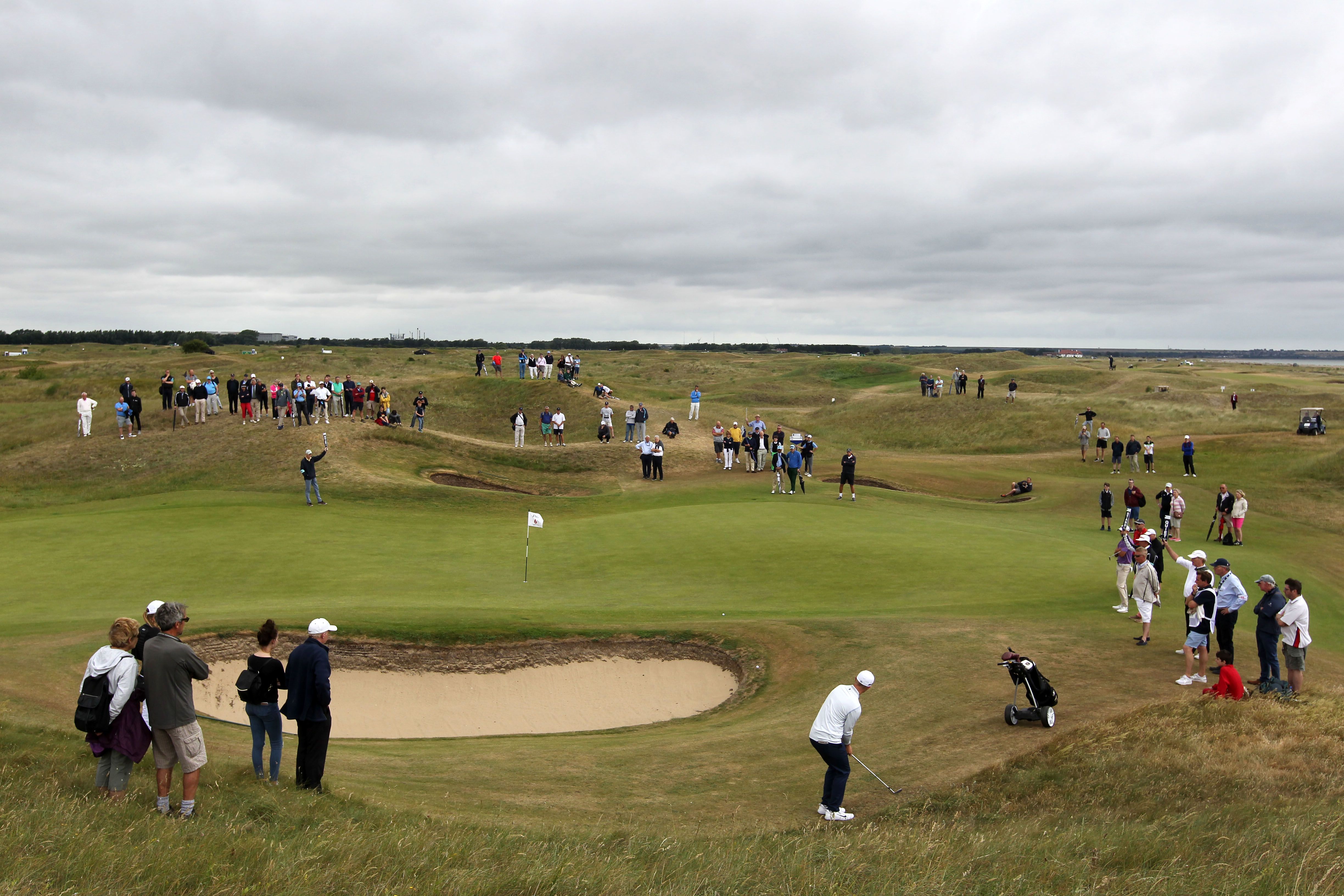 Majors: In April, the R&A canceled the British Open at Royal St George's due to the Covid-19 pandemic. The Open will next be played at Royal St George's in 2021. A general view of play on the sixth green during day 6 of The Amateur Championship at Royal St. George on June 24, 2017 in Sandwich, England.