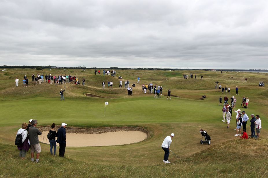 Majors: In April, the R&A canceled the British Open at Royal St George's due to the Covid-19 pandemic. The Open will next be played at Royal St George's in 2021. A general view of play on the sixth green during day 6 of The Amateur Championship at Royal St. George on June 24, 2017 in Sandwich, England. 
