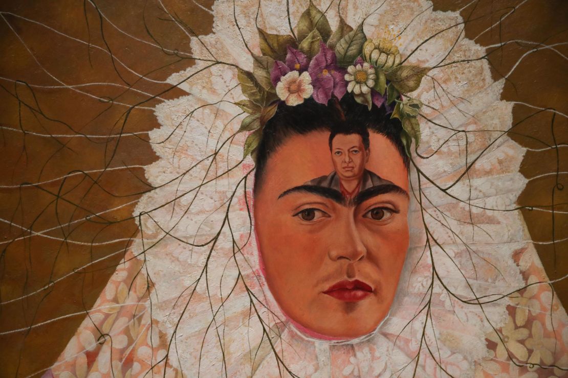 "Self-portrait as a Tehuana" (1943) by Frida Kahlo was displayed during an exhibition entitled "Frida Kahlo: Making Her Self Up" at the Victoria and Albert (V&A) Museum in 2018.