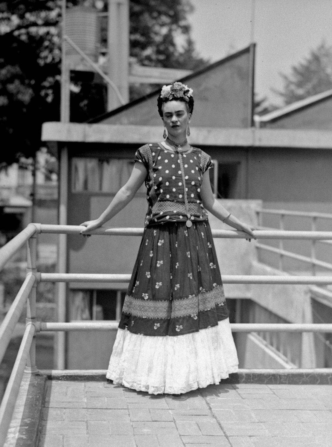 Frida Kahlo at her home in Mexico City.