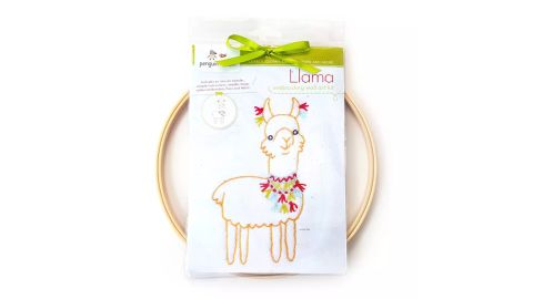 Penguin & Fish Llama Embroidery Wall Art Kit