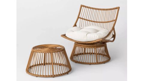 Opalhouse Borealis 2-Piece Patio Papasan Chair and Ottoman Set