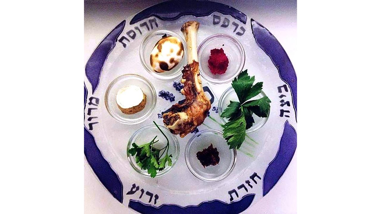 Akasha Restaurant in Los Angeles is offering a Seder plate as part of its full Passover dinner for two.