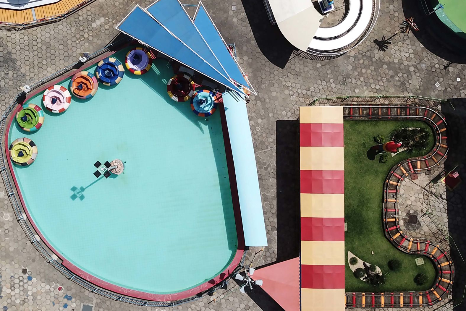 This aerial photo, taken on April 5, shows an empty Guanabara Park in Belo Horizonte, Brazil.