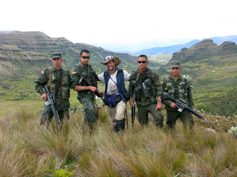 Diazgranados in Paramo de Oceta, Boyaca in 2009."There were constant fights against guerilla groups from FARC in the area, and 12 members of the police from the nearby town of Mongui were deployed so I could continue my botanical expeditions in the area," he says.  