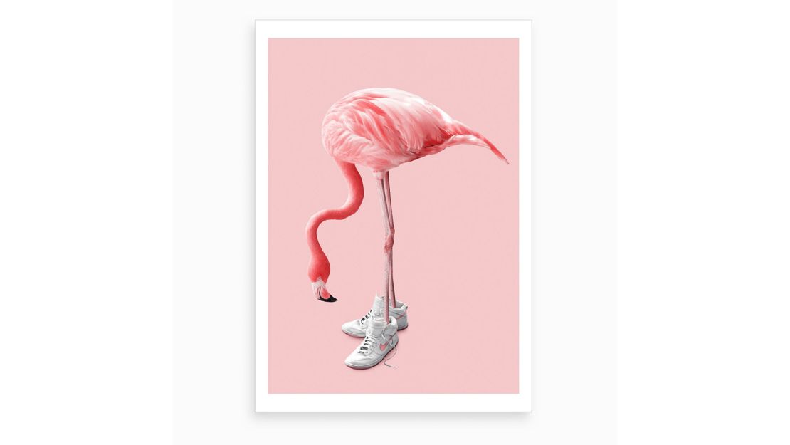 "Sneaker Flamingo" Art Print by Jonas Loose