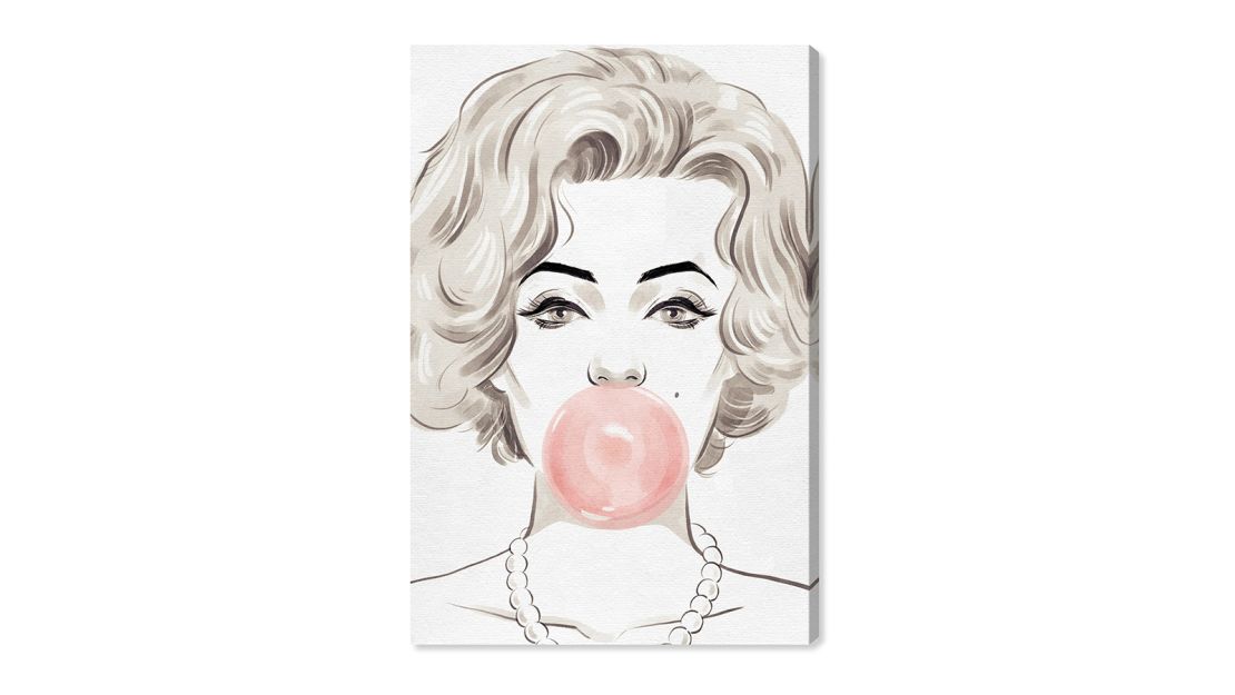 Oliver Gal "Bubblegum Beauty" Canvas Wall Art 