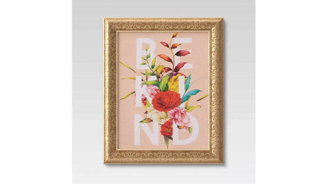Opalhouse "Be Kind" Flowers Framed Canvas