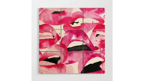 "Lip Service" Wood Wall Art by The Aestate