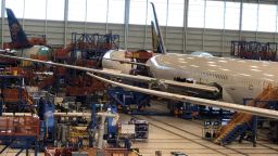 Planes are seen under construction at a Boeing assembly plant in North Charleston, South Carolina on March 25, 2018.The sparkling new Boeing 787s bound for China Southern Airlines and Air China are waiting to be delivered but the prospect of a trade war could make for a less rosy future. / AFP PHOTO / Luc OLINGA        (Photo credit should read LUC OLINGA/AFP via Getty Images)