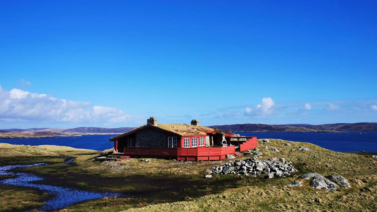 The pair were given the keys to this house after the owners learned they were camping on the uninhabited island.