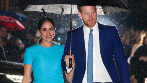 Prince Harry and Meghan, the Duke and Duchess of Sussex, attend an awards show on March 5 in London.