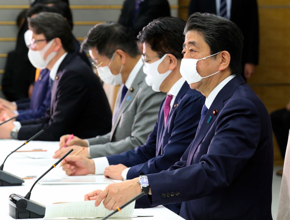 Japanese Prime Minister Shinzo Abe has warned people to stay inside and avoid unnecessary trips. 