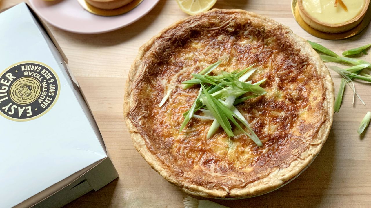 Easy Tiger in Austin, Texas, is offering a limited Easter-centric menu, including asparagus and cheese quiche, fresh dinner rolls, and a mini lemon tart.