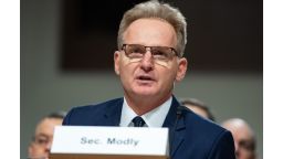 Acting Secretary of the Navy Thomas Modly testifies in response to Government Accountability Office findings about substandard military housing during a Senate Armed Services Committee hearing on Capitol Hill in Washington, DC, December 3, 2019. (Photo by SAUL LOEB / AFP) (Photo by SAUL LOEB/AFP via Getty Images)