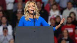 Kayleigh McEnany, national press secretary for the Donald Trump 2020 presidential campaign, speaks at a "Keep America Great" campaign rally on January 9, 2020 at the Huntington Center in Toledo, Ohio. 