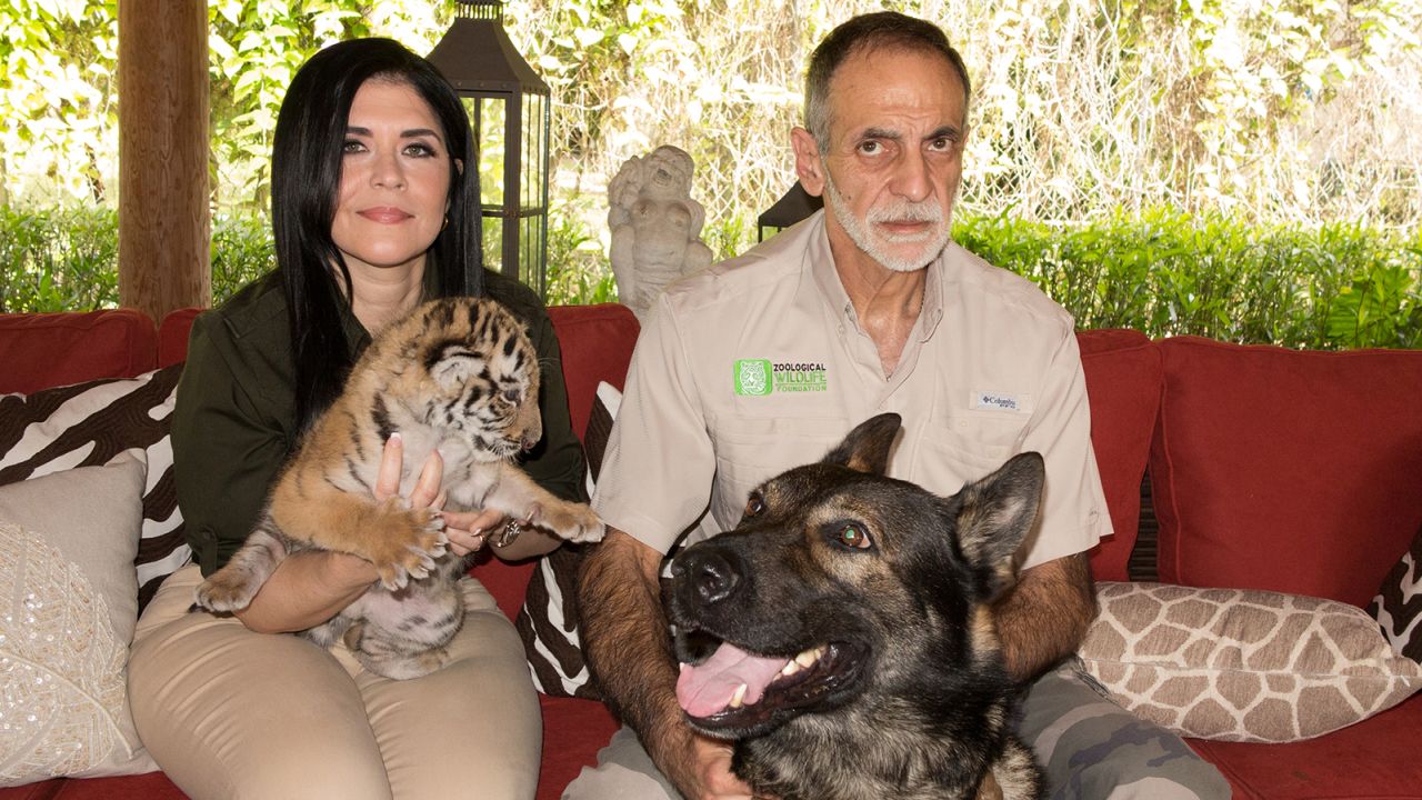 Maria and Mario Tabraue pictured at the Zoological Wildlife Foundation in Miami, Florida, in 2016. 