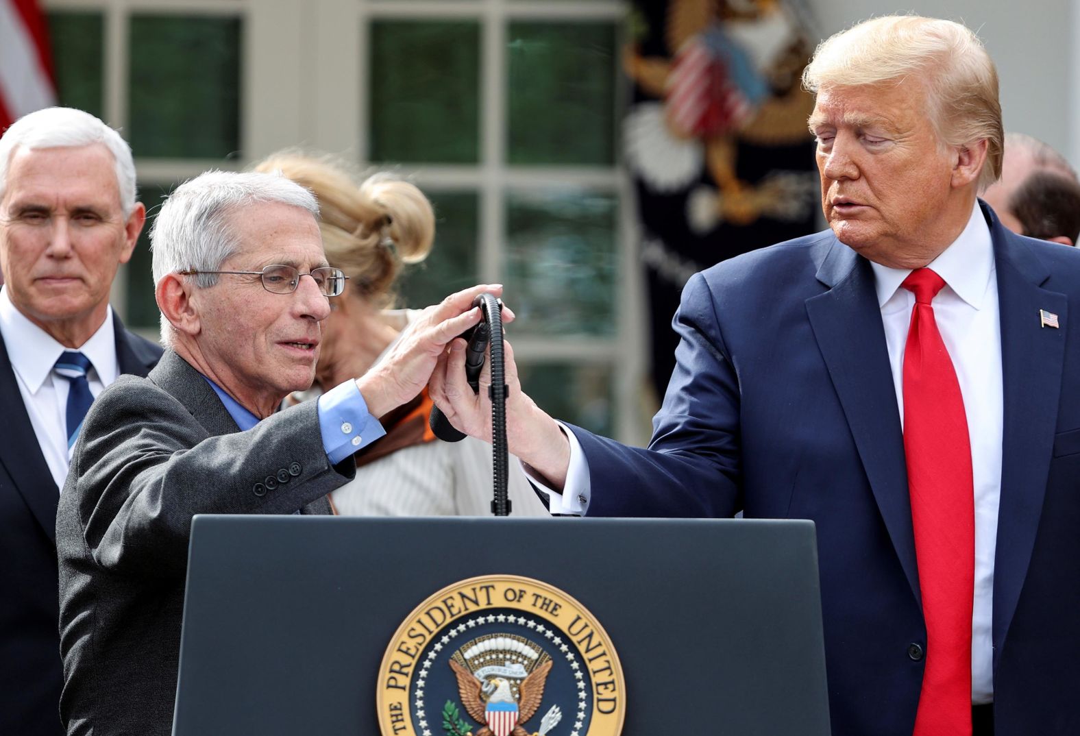 Trump introduces Fauci after declaring the coronavirus pandemic a national emergency on March 13.